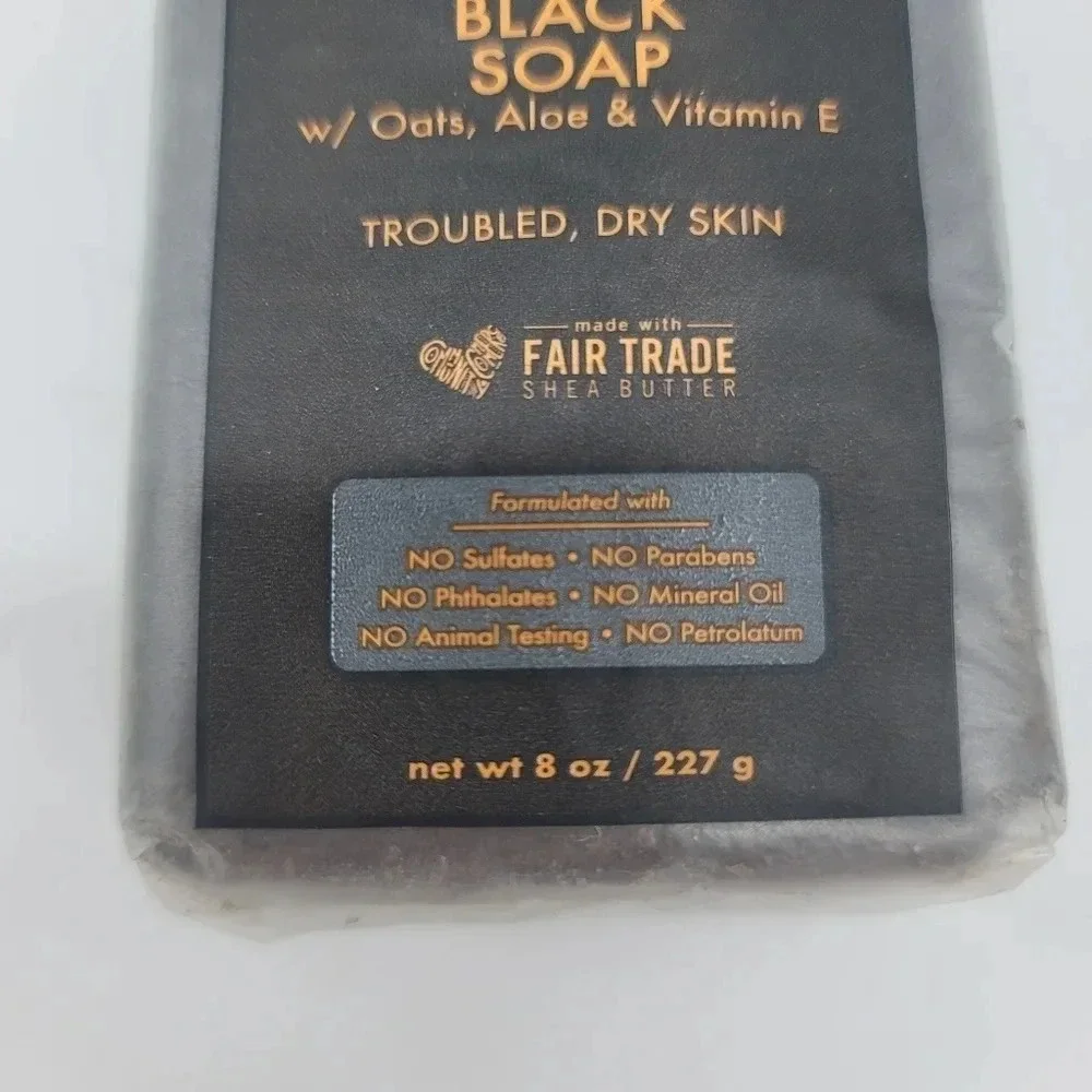 Shea Moisture African Black Soap Oats Aloe Vitamin E For Troubled, Dry Skin 8oz